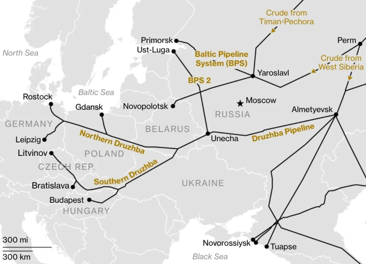 Нефтепровод Дружба карта: схема маршрута, ветки и статус в 2026 году