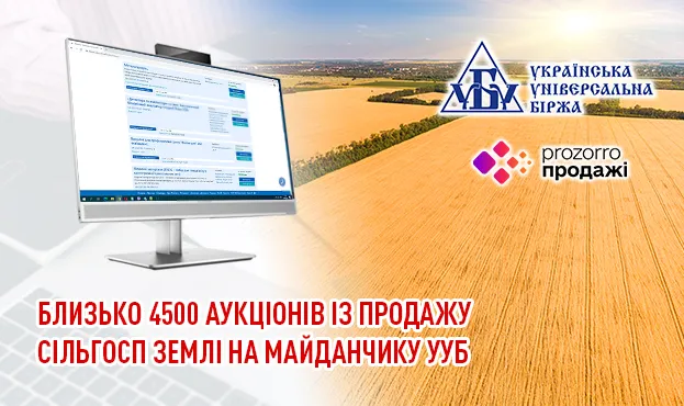Близько 4500 аукціонів сільгоспземель доступні на торгах
